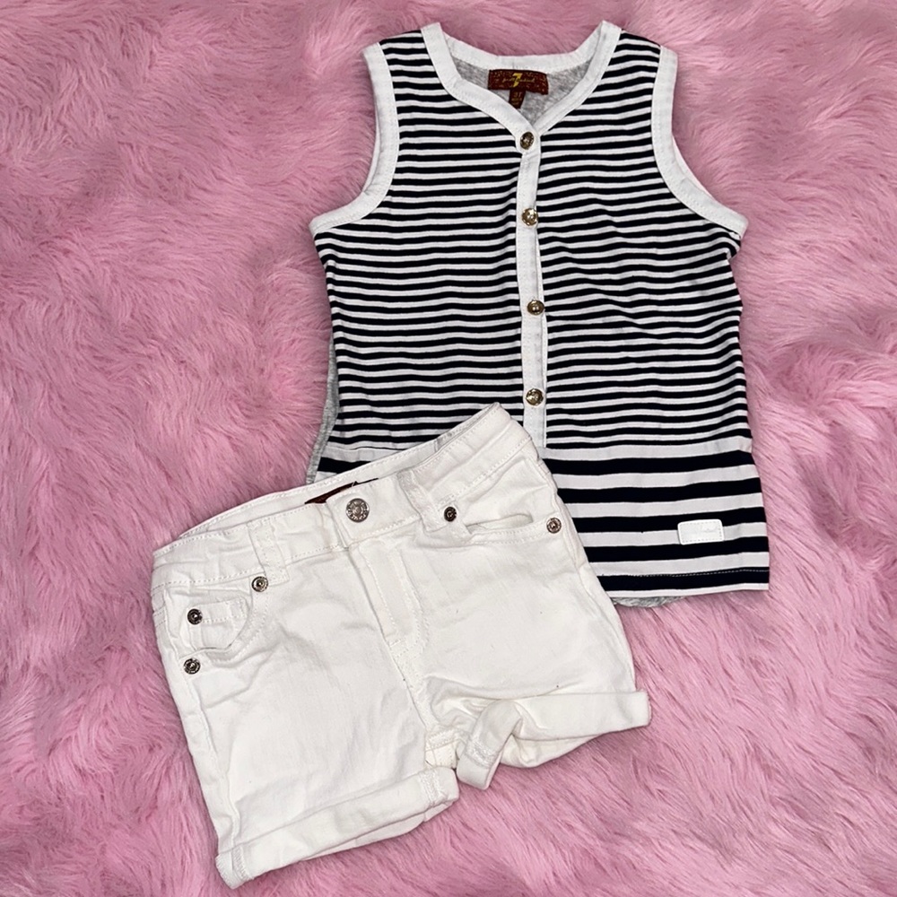 🌸 7 for all mankind Girls 3T summer outfit ☀️